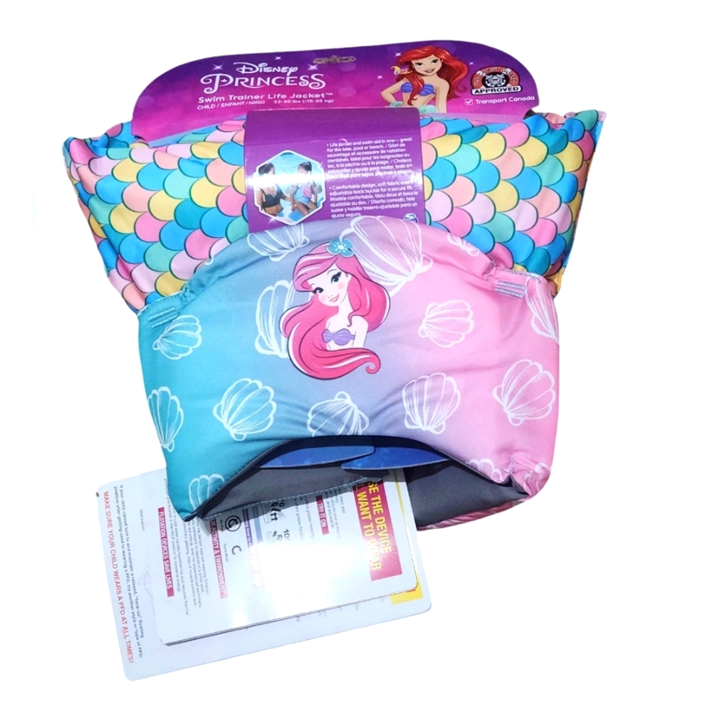 Disney Pricess Ariel Life Jacket & Swim Trianer NWT